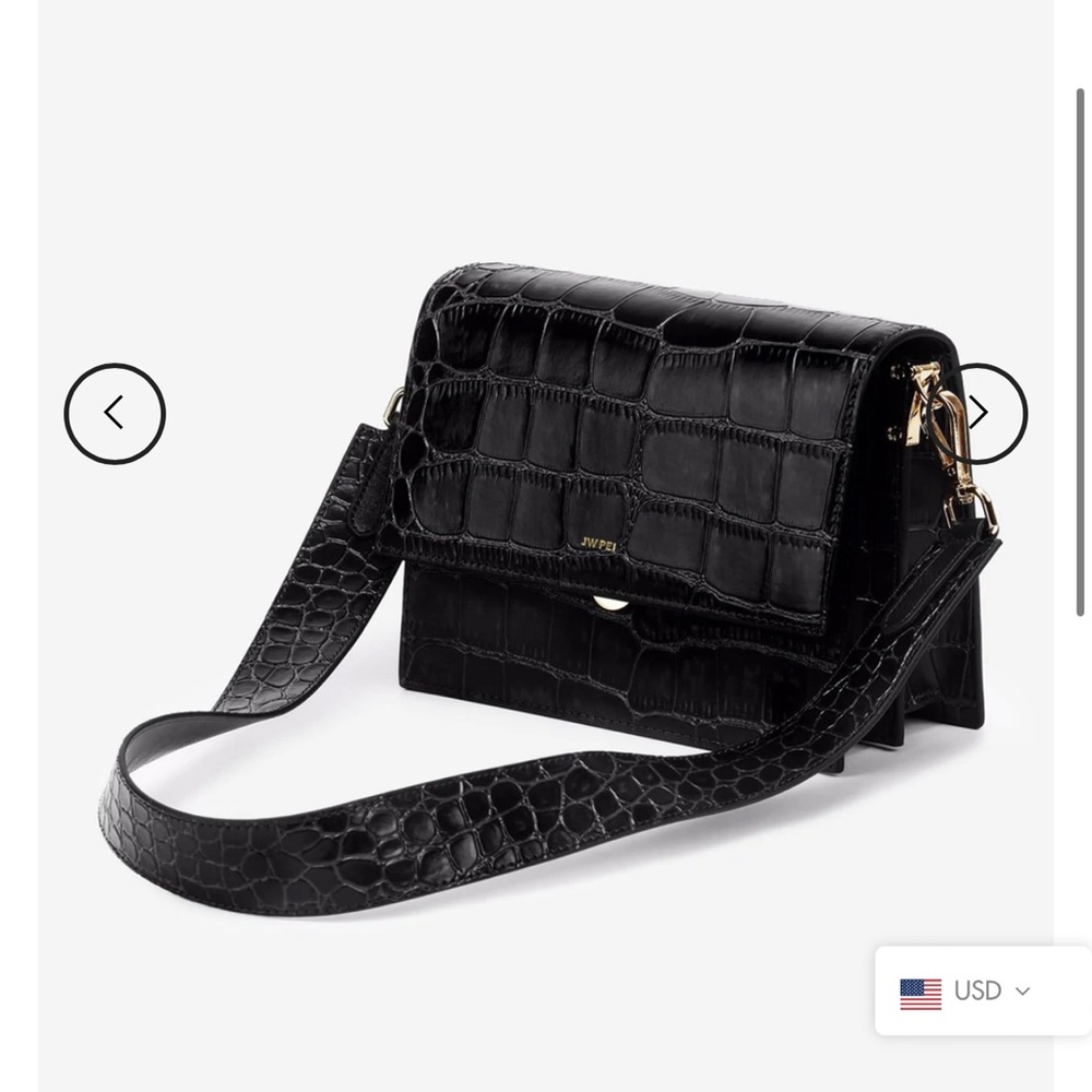 JW PEI Mini Flap Croc Crossbody